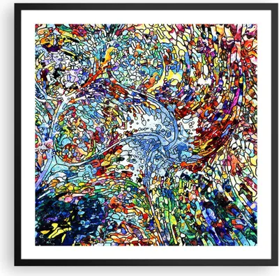 Produktbild von Gerahmtes Poster - Schwarzer Rahmen - Abstraktion modern - 60x60 cm - Wand Bild - Wanddeko - Wandbilder - Kunstposter - Wandposter - Bilderrahmen - Bilder - Kunstdruck - Wandbild - P2BAC60x60-4045