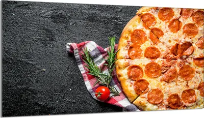 Produktbild von Herdabdeckplatte 90x52 Glaskeramikkochfeld Abdeckung Spritzschutz Glasplatte Deko Schneidebrett, Schiefer Pizza
