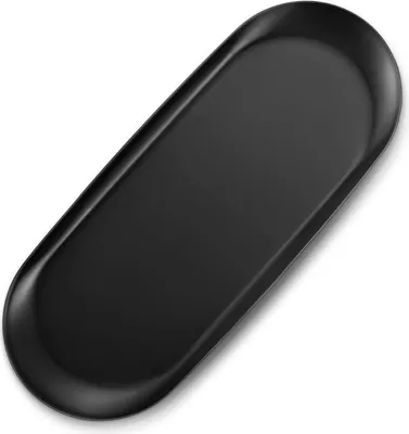Immagine prodotto di Vassoio decorativo in acciaio inox Nero 30 x 12 cm Piatto da portata Vassoio portaoggetti Metallo