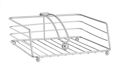 Produktbild von SERVIETTENHALTER 19x19cm Chrom aus Metall Serviettenspender Serviettenständer Serviettenbox Serviettenablage Serviettenkorb 61