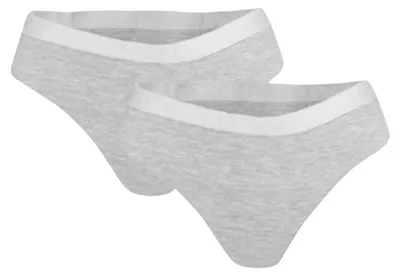 Produktbild von 4F - "F026" Thong 2er-Pack für Damen MR1574 (L) (Hellgrau)
