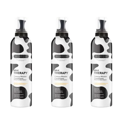 Produktbild von 3er Set Morfose Milk Therapy Mousse Profi Haarschaum Milchprotein Ohne Ausspülen 350mL