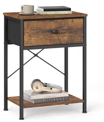 Produktbild von SONGMICS Beistelltisch schmal, Nachttisch mit Ladefunktion LGS101K101