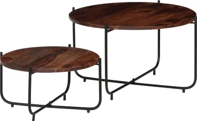 Produktbild von The Living Store Couchtisch-Set 2-tlg. Massivholz 60 x 35 cm