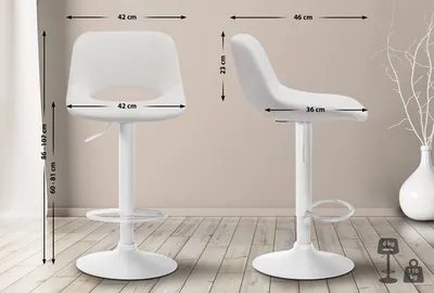 Produktbild von Barhocker HLO-CP243 Samt weiß creme