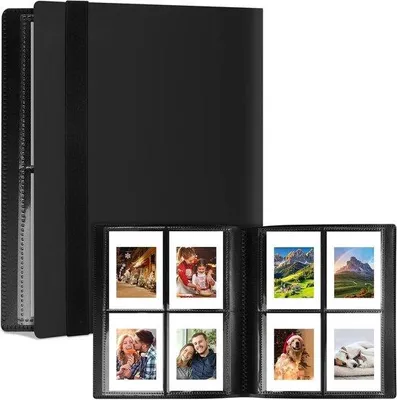 Produktbild von Mini-Album mit 160 Fächern - 6,8x9,8cm - Fotoplakatbuch - Geschikt für Mini-Polaroid-Zink-Fotopapier - Schwarz
