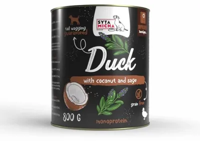 Obrázek produktu pro Konzerva pro psy s kachnou, kokosem a šalvějí 800g