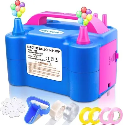 Produktbild von Elektrische Luftballonpumpe mit 2 Einstellungen und Luftballonfolien - Perfekt für Partys, Trauungen und Geburtstagsfeiern