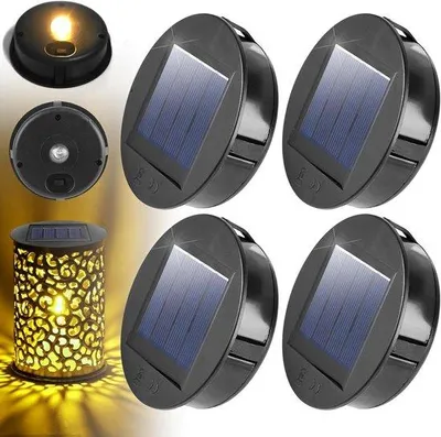 Obrázek produktu pro Solární lampy 8 cm – teplá bílá LED – voděodolné – náhradní díly – 4 kusy