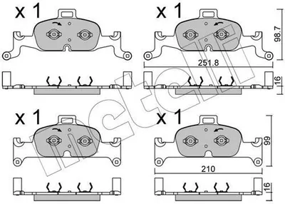 Produktbild von METELLI Bremsbeläge Satz Vorne Bremsklötze für AUDI A4 B9 Avant (8W5, 8WD) 22-1126-0