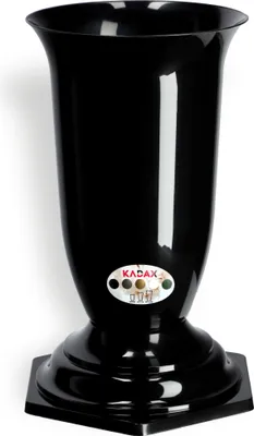 Immagine prodotto di KADAX vaso da tomba in plastica "Sorano", vaso da cimitero, vasi, vaso da cimitero con inserto, nero, 29 cm