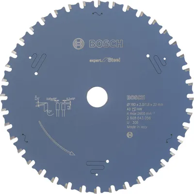 Obrázok produktu pre Bosch 2 608 643 056 - Expert pre oceľový pílový kotúč (190 x 20 x 2,0 mm, 40)