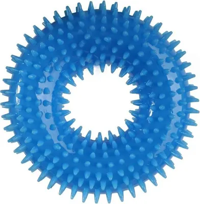 Produktbild von Quietschender Beißring aus Gummi, dunkelblaues Gummi 39