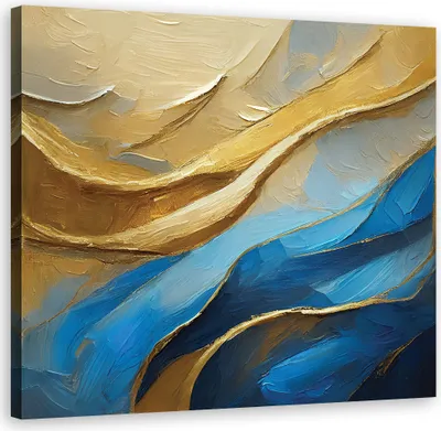 Produktbild von Leinwandbild Wellen Boho Abstraktion 50x50 Feeby Beige bild für die wand bereit zum aufhängen