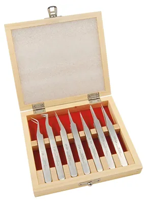 Produktbild von SELVA Standard-Kornzangen-Set im Holzetui 7 Stück
