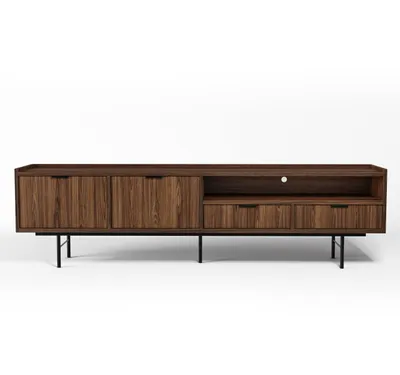 Produktbild von AX LIVING Nordiva TV Lowboard 200 cm Warmia Walnut Holz TV Möbel Modern