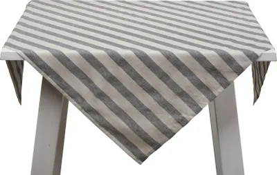 Produktbild von Pichler gewebter Streifen gestreift Mitteldecke 1er Set 100 x 100 cm NICLAS Rechteck anthrazit , schmal gesäumt