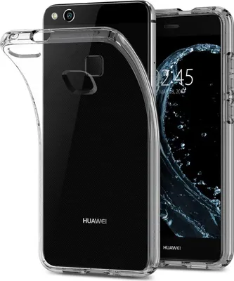 A transparent phone case is shown next to a smartphone.