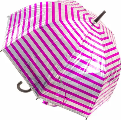 Produktbild von Happy Rain Long AC Domeshape Langschirm, silber-pink gestreift