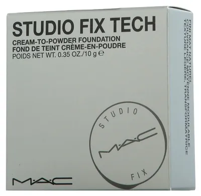 Produktbild von MAC Cosmetics Studio Tech Fix, Kompaktes Gehäuse, Puder, Zu Akne neigende Haut, Hautalterung, Mischhaut, Anspruchsvolle Haut, trockene Haut, Fahle Haut,..., Feuchtigkeitsspendend, Licht, Gold