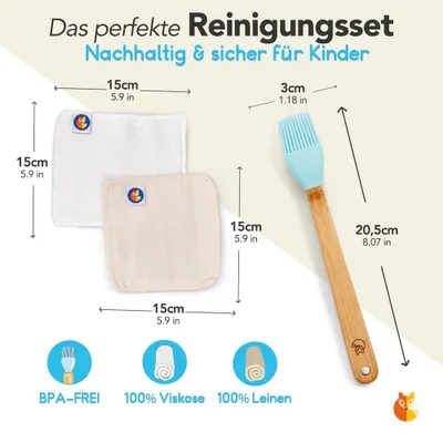 Productafbeelding van Kleiner Fuchs reinigingsset, 3-delig – lichtblauw