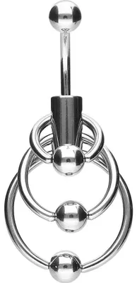 Produktbild von Bauchnabelpiercing Chirurgenstahl Bananabell 3 KLEMMKUGELRINGE