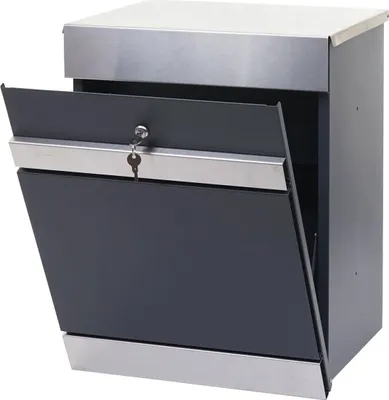 Produktbild von Paketkasten HWC-K41, Paketbox Paketfach Paketstation Briefkasten, Metall  Edelstahl verzinkt anthrazit