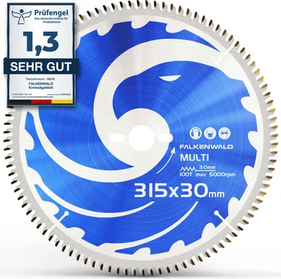 Image de Lame de scie 315x30 - Lame de scie circulaire - Idéal pour le bois, le métal et l'aluminium - Falkenwald - Ø 315x30mm