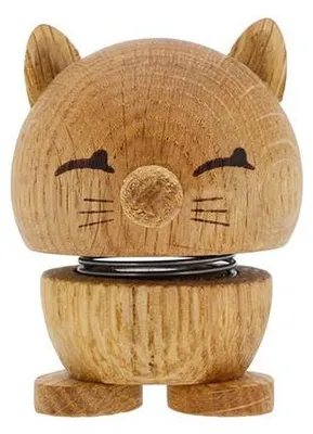 Produktbild von Hoptimist Wackelfigur, Motiv Katze aus Holz, Small, 5,5x5,9x7,3cm