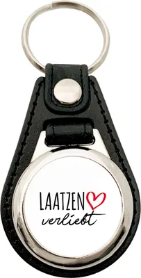 Produktbild von Huuraa Schlüsselanhänger Laatzen verliebt Metall mit Kunstleder Schlüsselring Einkaufswagenchip Geschenkidee