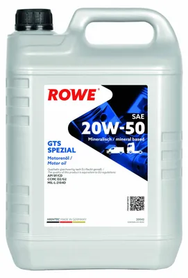 Produktbild von ROWE HIGHTEC GTS SPEZIAL für 20W-50 5 Liter Motoröl Motorenöl Mineralisch CCMC D2 CCMC G2 MIL-L-2104 D Öl