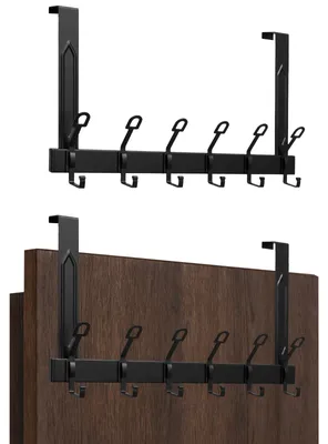 Türkapstok 2er-Set, 12 Haken, schwarz, 45 cm