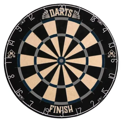 Produktbild von HOME DELUXE - Dartscheibe FINISH - Maße: 45 x 45 x 4 cm, Farbe: Schwarz, Grau, Blau, inkl. 6 Darpfeilen und Aufhängung I Dartboard Wurfscheibe Dartpfeile