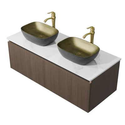 Produktbild von WISFOR Badmöbel Set Waschtisch inkl.Unterschrank/Waschbecken/Wasserhahn, 120 x 50 x 69 cm