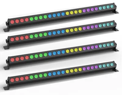 Image de Éclairage mural LED - Projecteur de diffusion RGB - Lot de 4 - 60 W - Contrôle DMX - Alimentation 110–240 V - Prise européenne - Idéal pour les scènes et les fêtes