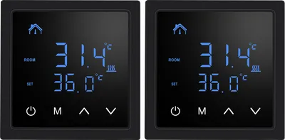 Produktbild von 2X Smart Thermostat 16A Raumthermostat elektrische Heizungssteuerung Fußbodenheizung, mit LED-Touchscreen, für zu Hause Büros Einkaufszentren Hotels