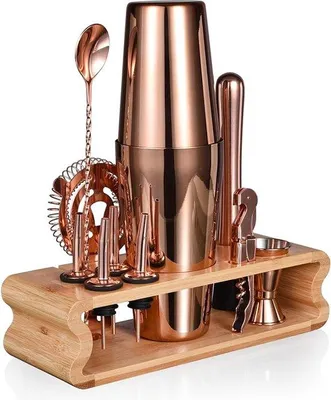Produktbild von Professionelles Cocktail-Shaker-Set aus Edelstahl, 12-teilig, 550ml/750ml