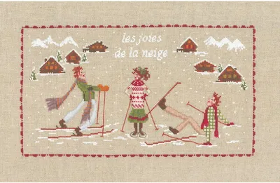 Zdjęcie produktu dla Le Bonheur des Dames Kreuzstich Set "Winterfreuden", Zählmuster, 31x17,5cm