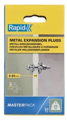 Zdjęcie produktu dla Rapid 5001562, Kotwa rozprężna, Płyta gipsowa, Stal, Cynk, Srebrny, PH2