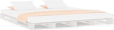 Produktbild von vidaXL Palettenbett Weiß 140x190 cm Massivholz Kiefer