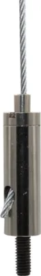 Produktbild von Drahtseilhalter / Gripper 15, Außengewinde M4 Gewindeüberstand 12mm, Seil Ø1,0-1,5mm | vernickelt