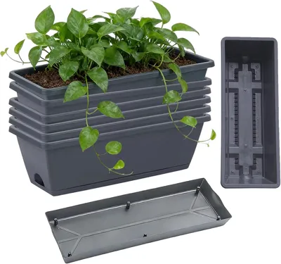 Produktbild von Blumenkasten Einsatz 43 cm, 6 Stück, mit Bewässerungsmatte, für Garten