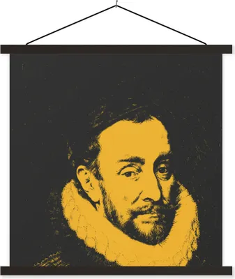 Produktbild von MuchoWow® Textilposter Wilhelm von Oranien - Kunst - Gemälde 60x60 cm mit schwarzem Rahmen - Posteraufhänger