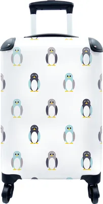 Produktbild von MuchoWow® MuchoWow® Koffer Handgepäck Trolley Rollkoffer Kleine Reisekoffer mit 4 Rollen - Gestaltung - Tiere - Pinguin - Cabin Size < 55x40x23 cm & 55x40x20 cm - Fotokoffer - Kabinenkoffer - Boardgep
