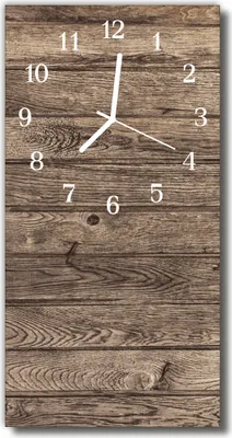 Immagine prodotto di Orologio da parete Tulup in vetro, per cucina, vetro vero, 30x60 cm, legno marrone