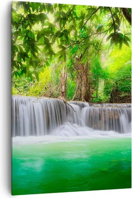 Produktbild von Bild auf Leinwand - Leinwandbild - Einteilig - Wasser Park Natur Landschaft - 70x100cm - Wand Bild - Wanddeko - Wandbilder - Leinwanddruck - Wanddekoration - Leinwand bilder - Wandbild - PA70x100-2502
