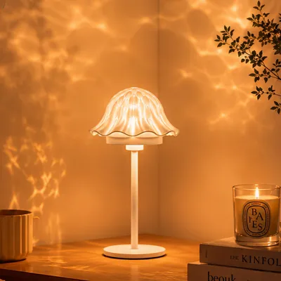 Produktbild von LED Tischlampe, 5200mAh, Kabellose Stufenlos Dimmbar, 3 Farbtemperatur, Touch & Fernbedienung, 16 RGB, Atmosphärenlampe, Projektionslampe, Nachtlicht