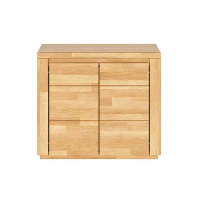 Produktbild von Kommode ,Sideboard Bergen aus Kernbuche massiv geölt mit Zwei Türen, grifflose Optik , L: 90 x T 37 x H 80 cm