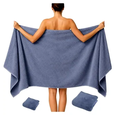 Produktbild von XXL Badetuch 100x200 cm aus 100% Baumwolle – Weiches Frottee für Sauna und Strand – Farbe Anthrazit Grau