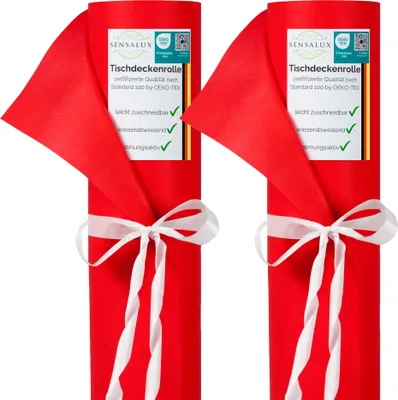 Produktbild von Sensalux Tischdeckenrollen-Set, 2 Stück, 1,5m x 25m Rot
